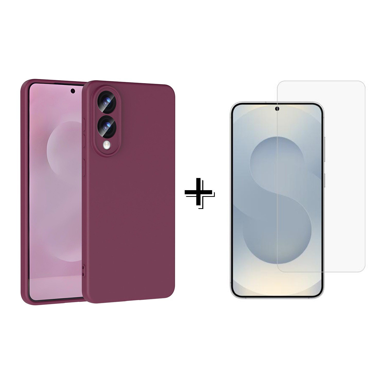 Forzacase Samsung Galaxy S25 Edge Liquid Kadife Lansman Silikon Kılıf + Temperli Cam Ekran Koruyucu