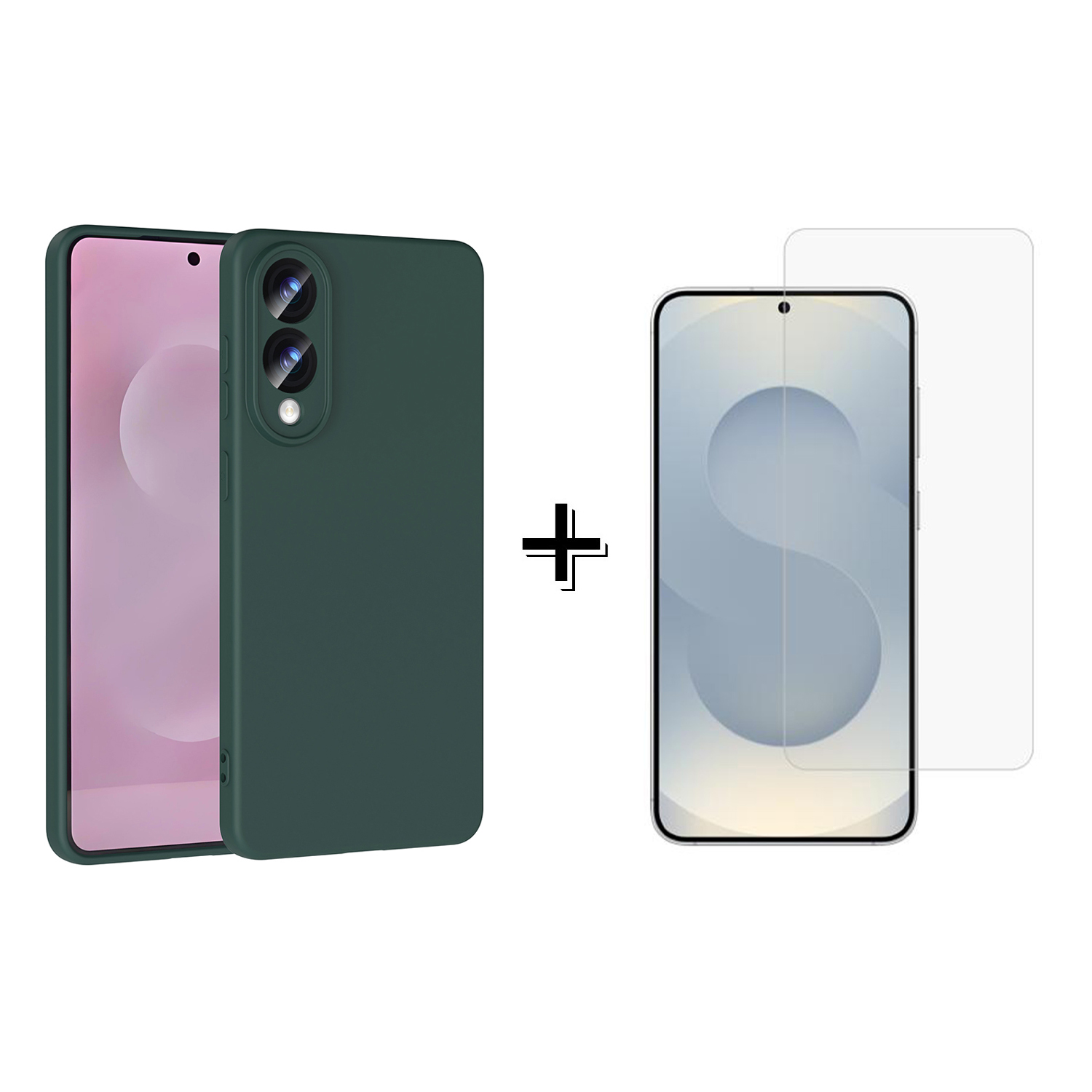 Forzacase Samsung Galaxy S25 Edge Liquid Kadife Lansman Silikon Kılıf + Temperli Cam Ekran Koruyucu