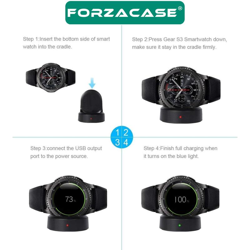 Forzacase Samsung Gear S2/ S3 / S4 ile uyumlu USB Manyetik Şarj Kablosu 1 metre - FC017