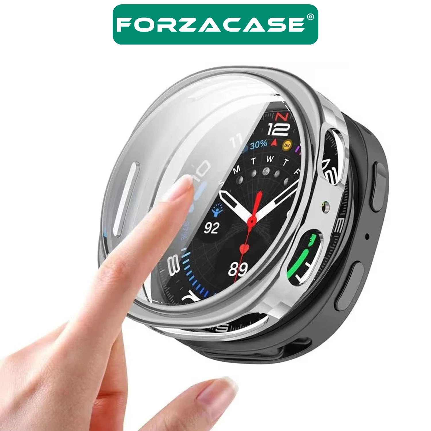 Forzacase Samsung Galaxy Watch 8 40mm ile uyumlu Önü Kapalı Ekran Korumalı Silikon Kılıf - FC010