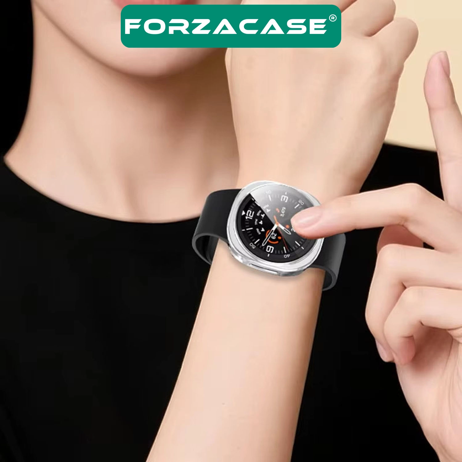 Forzacase Samsung Galaxy Watch 8 40mm ile uyumlu Önü Kapalı Ekran Korumalı Silikon Kılıf - FC010