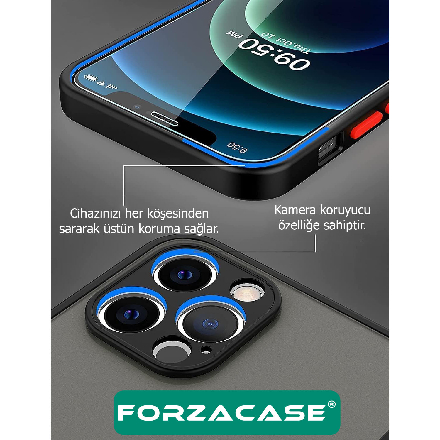 Forzacase Vivo Y35 ile uyumlu Shell Serisi Darbeye Dayanıklı Yarı Esnek Plastik Kılıf