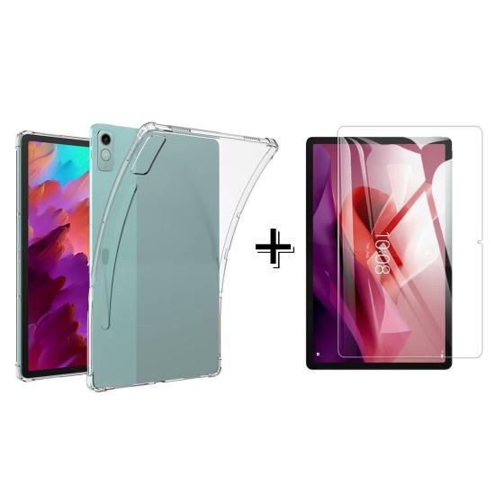 Forzacase Lenovo Tab P12 ile uyumlu Anti Shock Silikon Kılıf + Temperli Kırılmaz Cam - FC014
