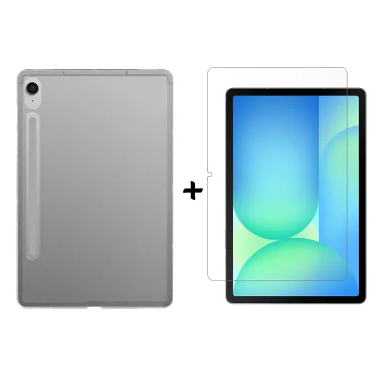 Forzacase Samsung Galaxy Tab S10 FE 10.9 X520 için Silikon Kılıf + Temperli Cam Ekran Koruyucu FC013