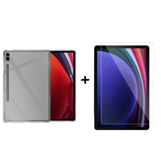 Forzacase Samsung Galaxy Tab S7 Plus 12.4’’ için Silikon Kılıf + Temperli Cam Ekran Koruyucu - FC013