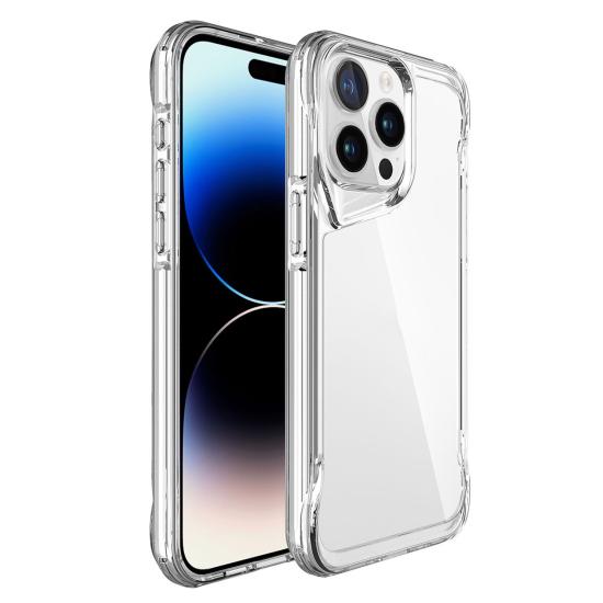 Forzacase iPhone 15 Pro Max ile uyumlu Gladia Serisi Kamera Köşe Korumalı Sert Plastik Şeffaf Kılıf