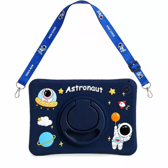 Forzacase Samsung Galaxy Tab A11 Plus 11’’ X230 uyumlu Astronot Desen Standlı Silikon Kılıf - FC1254