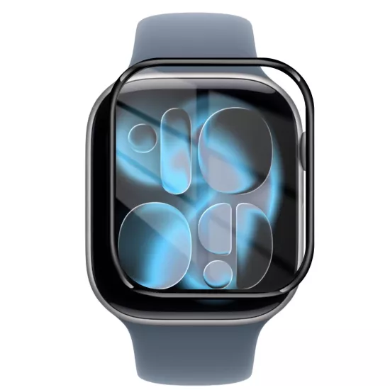 Forzacase Apple Watch 11 46mm ile uyumlu Çerçeveli Tam Kaplayan 3D Pet Ekran Koruyucu Film - FC016