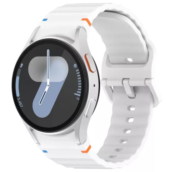 Forzacase Samsung Galaxy Watch 5 40mm ile uyumlu Wavy Style Tokalı Silikon Kordon Kayış - FC1101