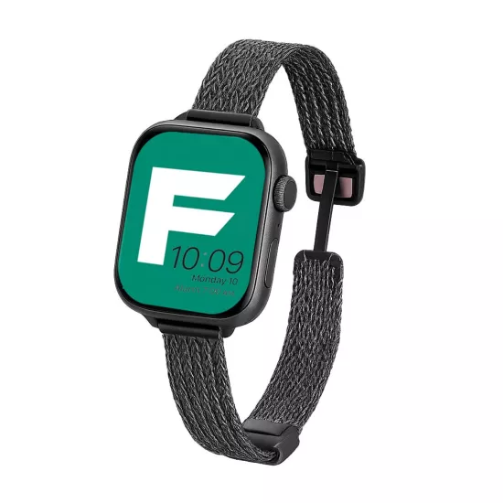 Forzacase Apple Watch 10 42mm ile uyumlu D Mıknatıslı İnce Metal Hasır Kordon Kayış - FC1138