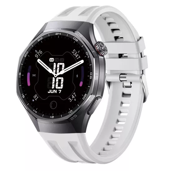 Forzacase Huawei Watch GT 6 Pro 46mm ile uyumlu Özel Tasarım Tokalı Silikon Kordon Kayış - FC1175