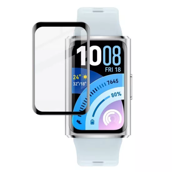Forzacase Huawei Band 11 Pro ile uyumlu Çerçeveli Tam Kaplayan 3D Pet Ekran Koruyucu Film - FC016