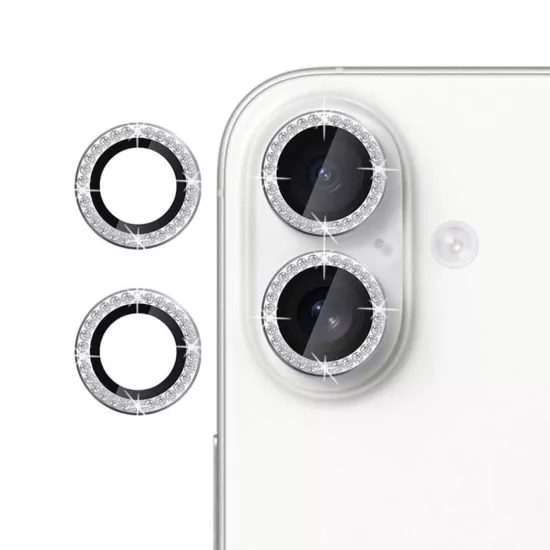 Forzacase iPhone 17 ile uyumlu Elmas Taşlı Kamera Camı Lens Koruyucu Halka Seti - FC1126