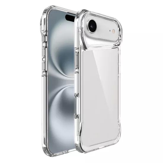 Forzacase iPhone 17 Air ile uyumlu Gladia Serisi Kamera Köşe Korumalı Sert Plastik Şeffaf Kılıf