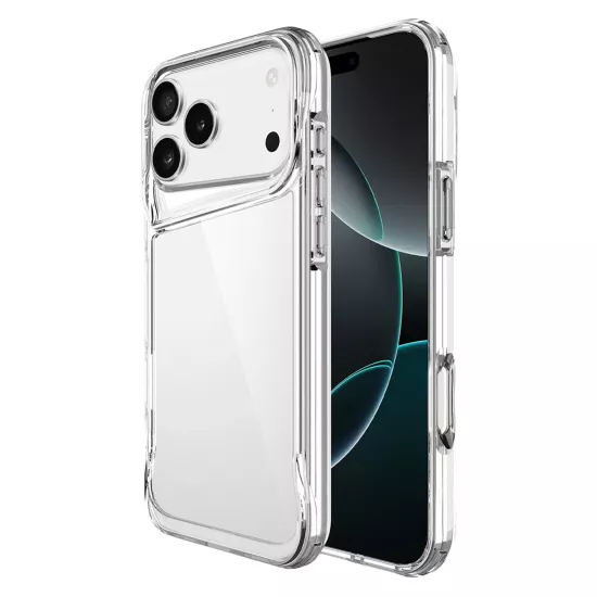 Forzacase iPhone 17 Pro ile uyumlu Gladia Serisi Kamera Köşe Korumalı Sert Plastik Şeffaf Kılıf