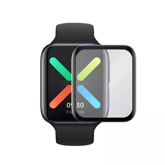 Forzacase Oppo Watch 46mm ile uyumlu Çerçeveli Tam Kaplayan 3D Pet Ekran Koruyucu Film - FC016