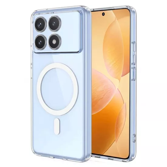 Forzacase Xiaomi Poco X6 Pro ile uyumlu ClearMag Serisi Magsafe Özellikli Kristal Şeffaf Sert Kılıf