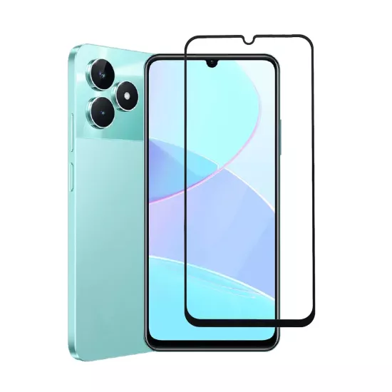 Forzacase Realme C51 ile uyumlu Çerçeveli Tam Kaplayan Temperli Ekran Koruyucu - FC003
