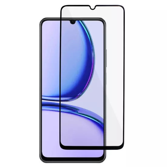 Forzacase Realme C53 ile uyumlu Çerçeveli Tam Kaplayan Temperli Ekran Koruyucu - FC003