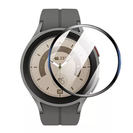 Forzacase Samsung Galaxy Watch5 Pro uyumlu Çerçeveli Tam Kaplayan 3D Pet Ekran Koruyucu Film - FC016
