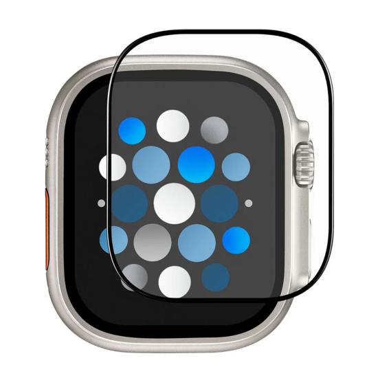 Forzacase Apple Watch Ultra 49mm ile uyumlu Tam Kaplayan Temperli Cam Ekran Koruyucu - FC887