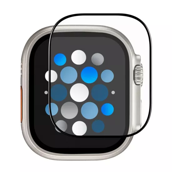 Forzacase Apple Watch Ultra 3 49mm ile uyumlu Tam Kaplayan Temperli Cam Ekran Koruyucu - FC887