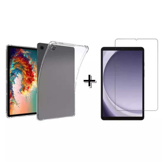 Forzacase Samsung Galaxy Tab A11 8.7 inch Anti Shock Silikon Kılıf + Temperli Kırılmaz Cam - FC014