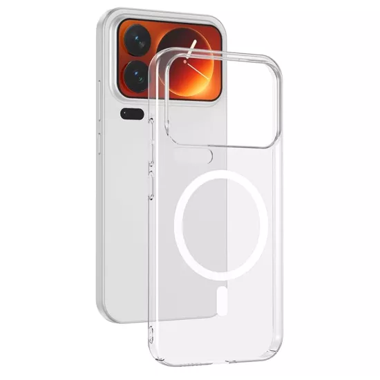 Forzacase Xiaomi 17 Pro ile uyumlu ClearMag Serisi Magsafe Özellikli Kristal Şeffaf Sert PC Kılıf