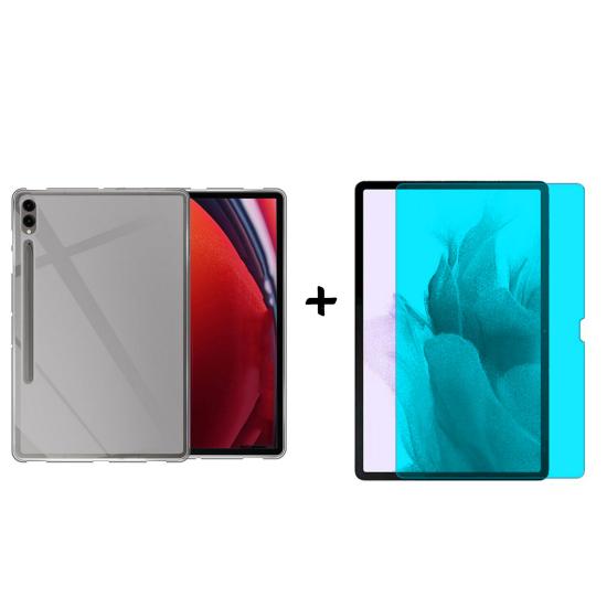 Forzacase Samsung Galaxy Tab S8+ Plus 12.4 inch için Silikon Kılıf + Nano Esnek Ekran Koruyucu FC013