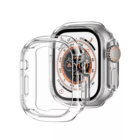 Forzacase Apple Watch 7/8/9 45mm ile uyumlu Önü Açık Sert Plastik Rubber Kılıf - FC380