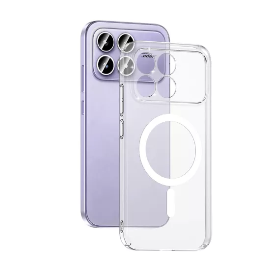 Forzacase Xiaomi Poco F8 Pro ile uyumlu ClearMag Serisi Magsafe Özellikli Kristal Şeffaf Sert Kılıf