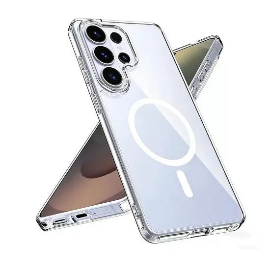 Forzacase Samsung Galaxy S26 Ultra ile uyumlu ClearMag Serisi Magsafe Özellikli Kristal Şeffaf Sert Kılıf