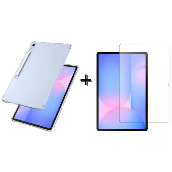 Forzacase Samsung Galaxy Tab S10 FE Plus 13.1 Anti Shock Silikon Kılıf + Temperli Kırılmaz Cam - FC014