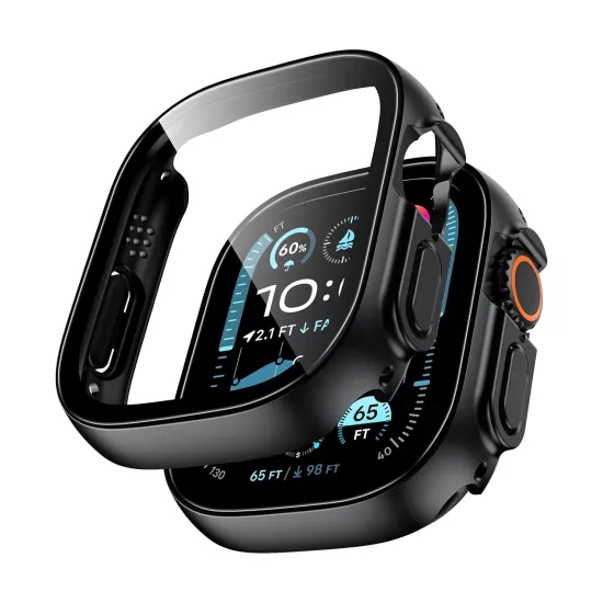 Forzacase Apple Watch Ultra / Ultra 2 49mm ile uyumlu Önü Kapalı Ekran Korumalı Sert Rubber Kılıf - FC015