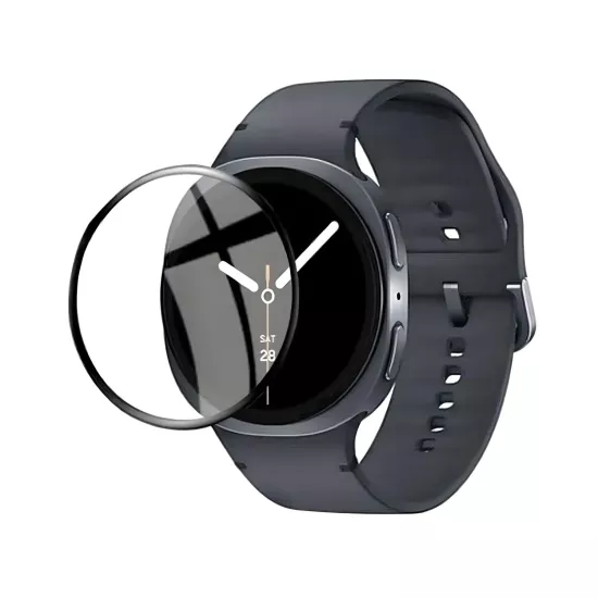 Forzacase Samsung Watch 8 44mm ile uyumlu Çerçeveli Tam Kaplayan 3D Pet Ekran Koruyucu Film FC016