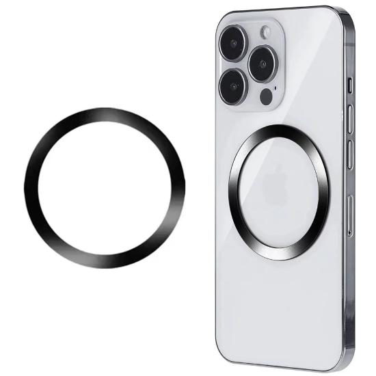 Forzacase iPhone 8 ve üstü Modeller ile uyumlu Metal Magsafe Halka Yüzük Ring Siyah - FC1032