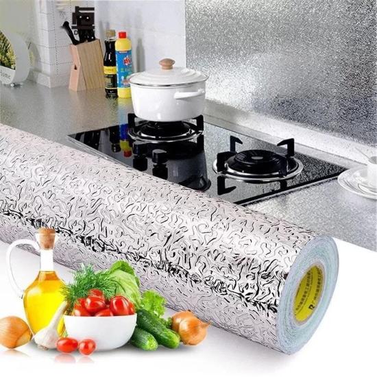 Forzacase 2 Metre Yapışkanlı Kolay Silinebilir Mutfak Tezgah Üstü Folyo Gümüş - FC1078