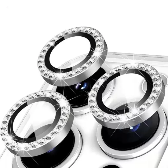 Forzacase iPhone 17 Pro Max ile uyumlu Elmas Taşlı Kamera Camı Lens Koruyucu Halka Seti - FC1126