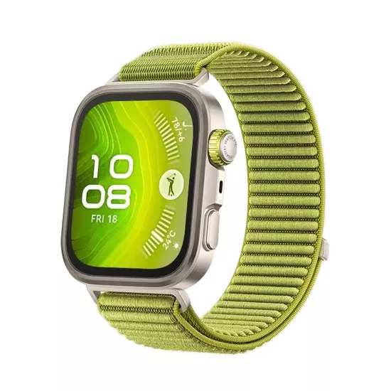 Forzacase Huawei Watch Fit 3 ile uyumlu Wave Desen Hasır Örgü Cırtlı Kordon Kayış - FC1127