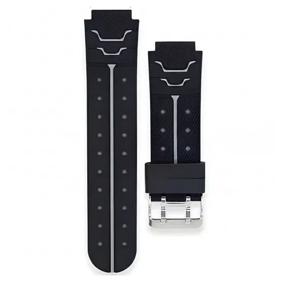 Forzacase 20mm Akıllı Çocuk Saatleri ile uyumlu Şık Silikon Kordon Kayış Siyah/Gri - FC1210