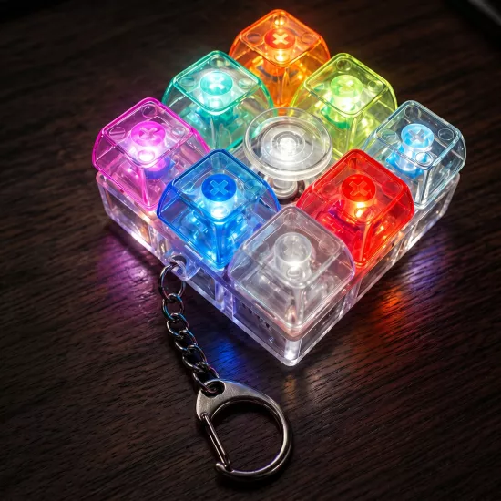 Forzacase 8 Tuş Mavi Switch RGB Mekanik Tuş Takımı Keycap Anahtarlık - FC1220