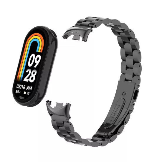 Forzacase Xiaomi Mi Band 8 / 9 / 10 ile uyumlu Metal Baklalı Kordon Kayış - FC1257