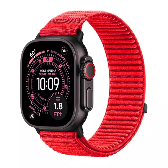 Forzacase Apple Watch 7 45mm ile uyumlu Wave Desen Hasır Örgü Cırtlı Kordon Kayış - FC1258