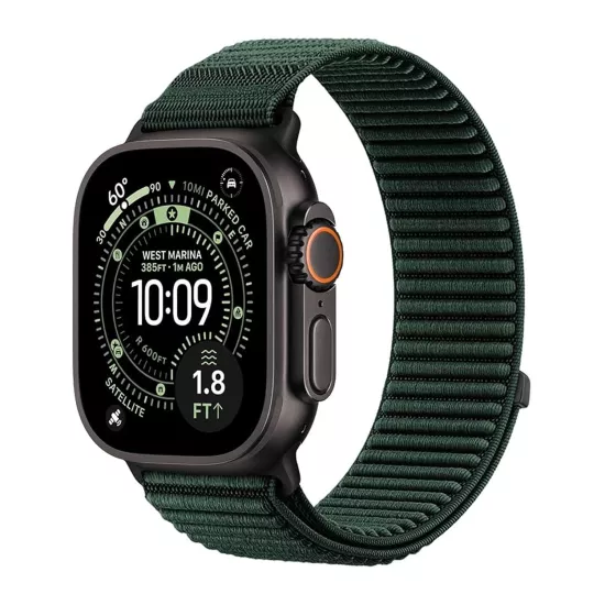 Forzacase Apple Watch Ultra 3 49mm ile uyumlu Wave Desen Hasır Örgü Cırtlı Kordon Kayış - FC1258
