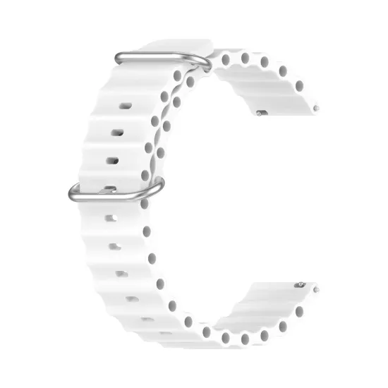 Forzacase Havit M9030 Pro 46mm ile uyumlu Ocean Oluklu Silikon Kordon Kayış - FC143
