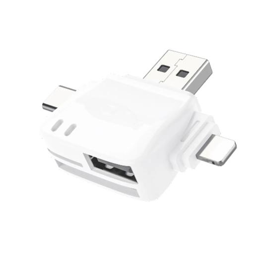 Forzacase USB Type-C Lightning to 6 in 1 OTG USB ve SD / MicroSD Hafıza Kart Okuyucu - FC196