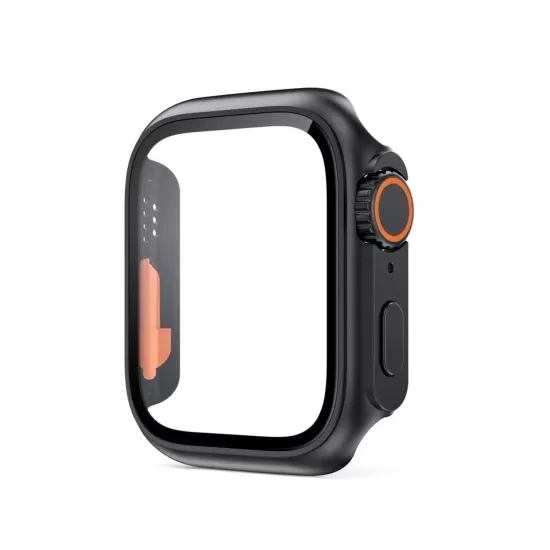 Forzacase Apple Watch 11 42mm uyumlu Full Ekran Kasa Koruyucu ve Watch Ultra Çevirici Kılıf Siyah - FC398