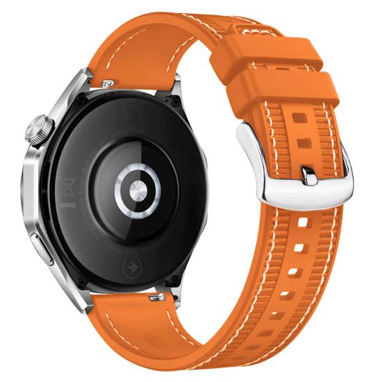 Forzacase Samsung Watch Active 2 40 mm ile uyumlu Dikişli Kumaş Görünüm Silikon Kordon Kayış FC1059