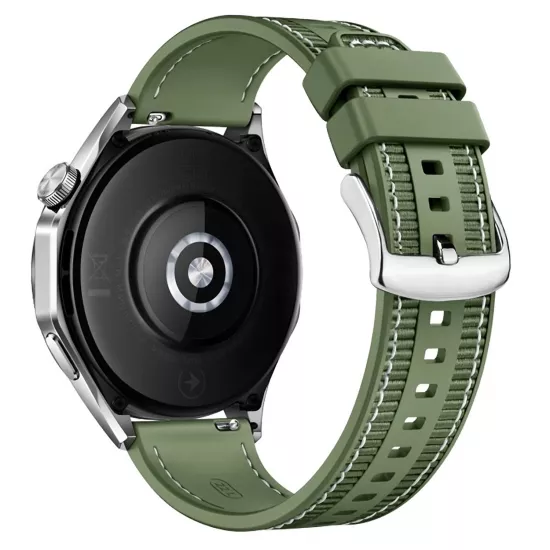 Forzacase Havit M9030 Pro 46mm ile uyumlu Dikişli Kumaş Görünüm Silikon Kordon Kayış - FC910