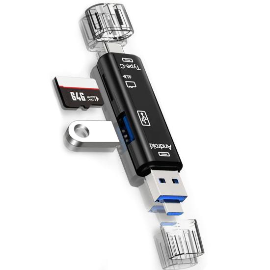 Forzacase USB 3.0 Type-C Micro USB Kart Okuyucu 5in1 USB OTG Micro SD/TF Çevirici - FC983